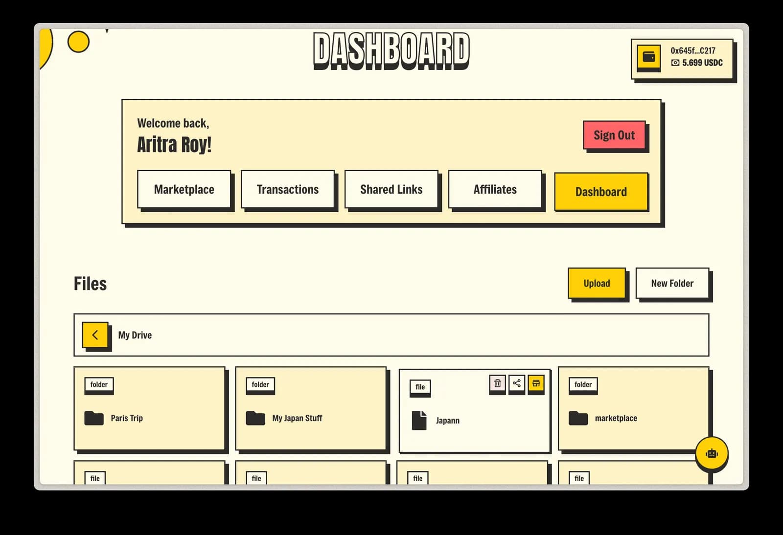 Cash Drive file browser