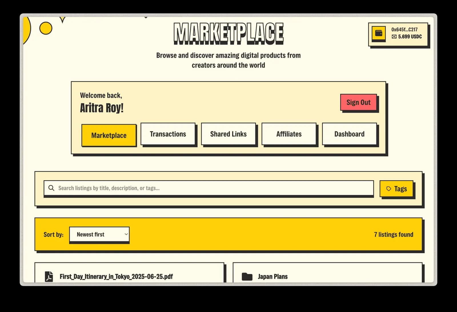 Cash Drive listing page
